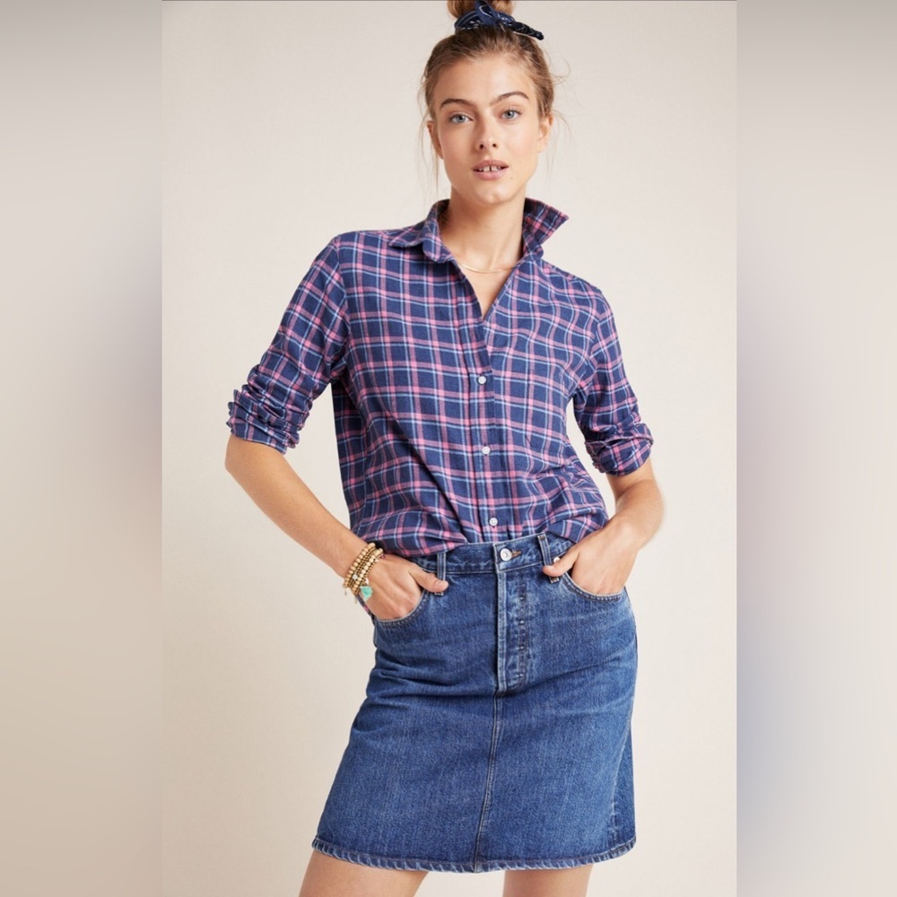 Grayson Hero ButtonDown Shirt Size Large in Purple and Gray Plaid
